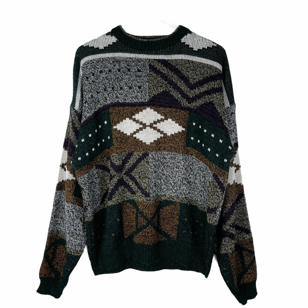 Sold🥀 Vintage Grandpa Dad Pullover Chunky Knit Sweater - Picture 1 of 8